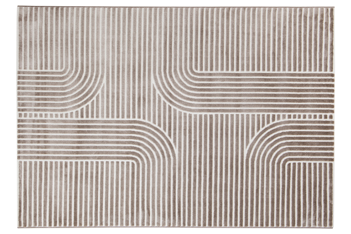 Alfombra gráfica rectangular taupe 160 x 230 cm MAGNUS