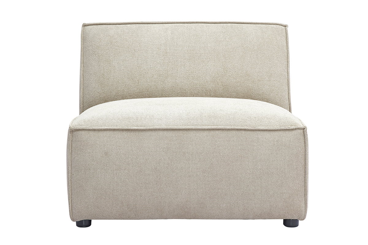 Module droit pour canapé en tissu chenille beige SPLIT