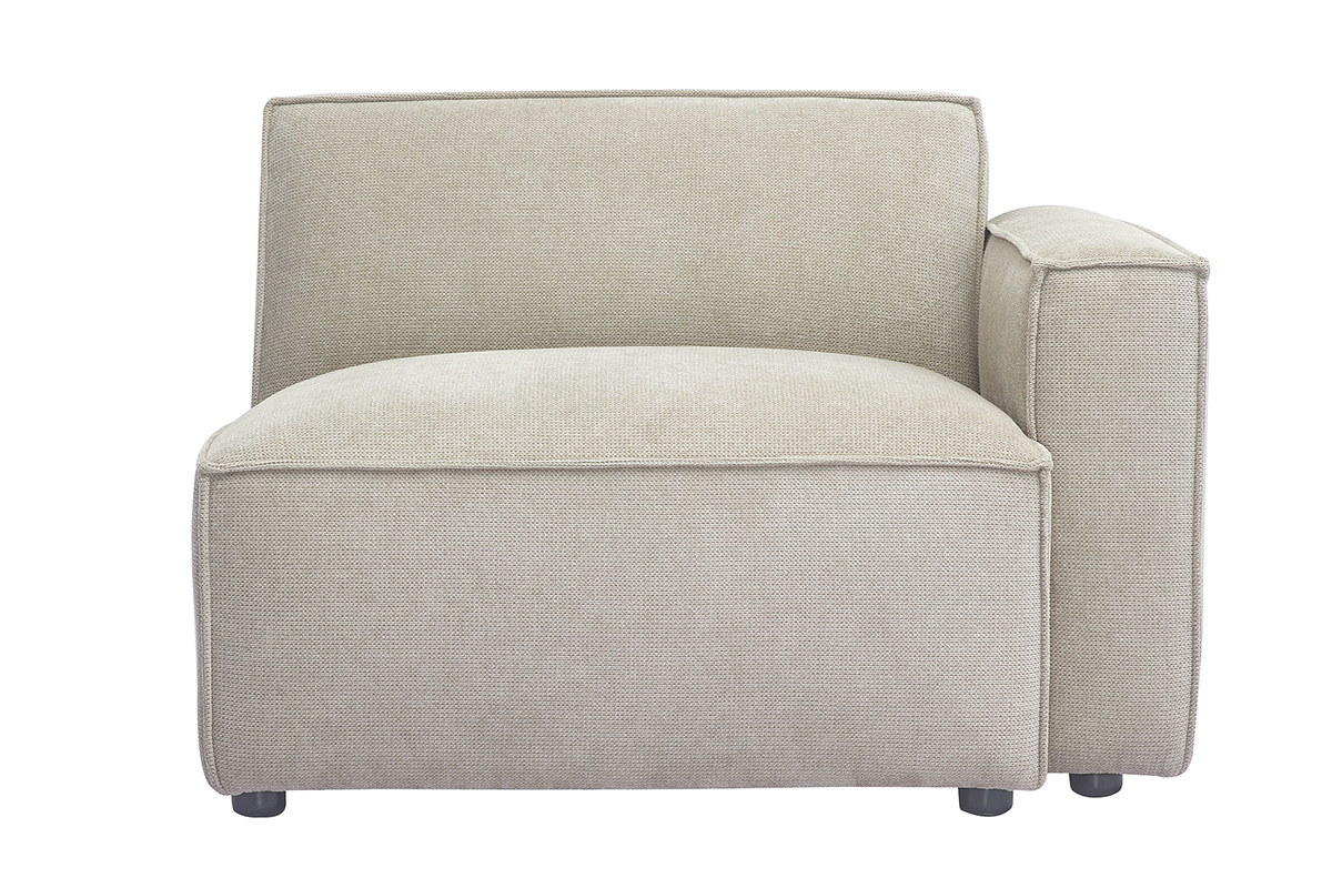 Module d'angle droit pour canapé en tissu chenille beige SPLIT