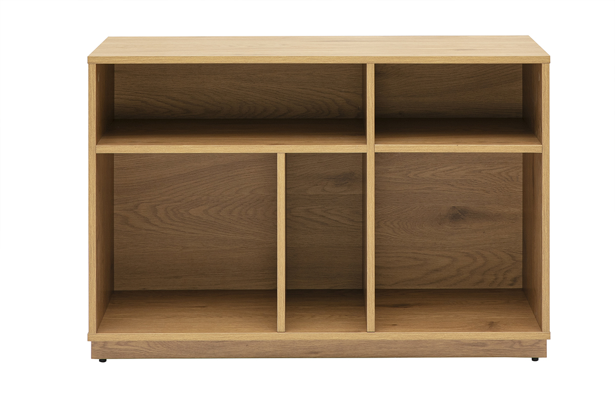 Buffet ouvert avec rangements finition bois clair chêne L96 cm SEVILLE