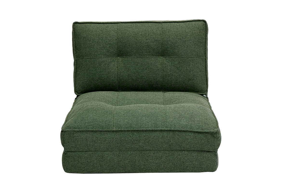 Chauffeuse 1 place convertible en tissu vert kaki SALLY