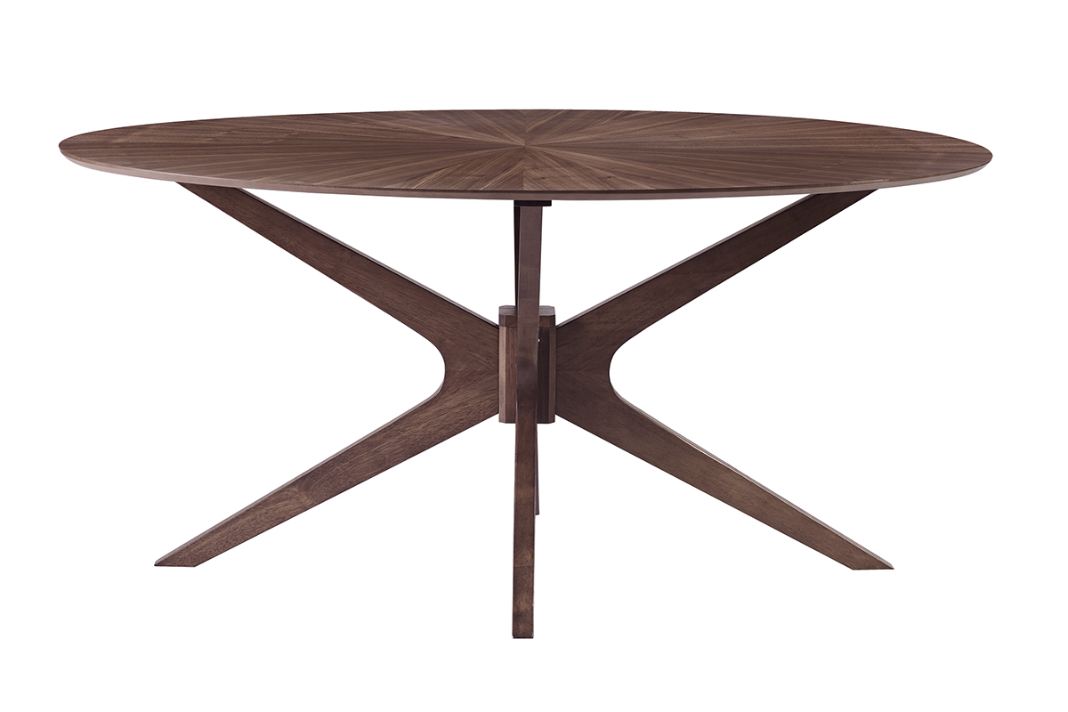 Table à manger design ovale noyer L160 cm DIELLI