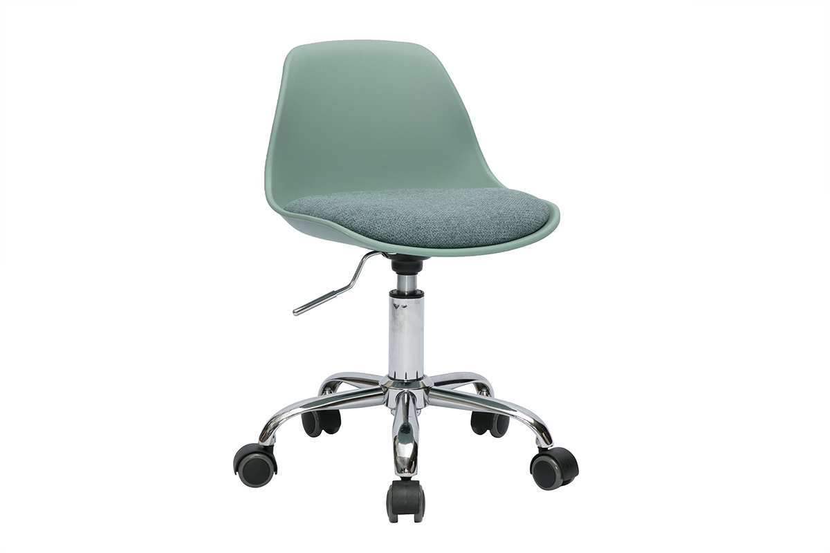 Fauteuil de bureau vert de gris enfant à roulettes STEEVY