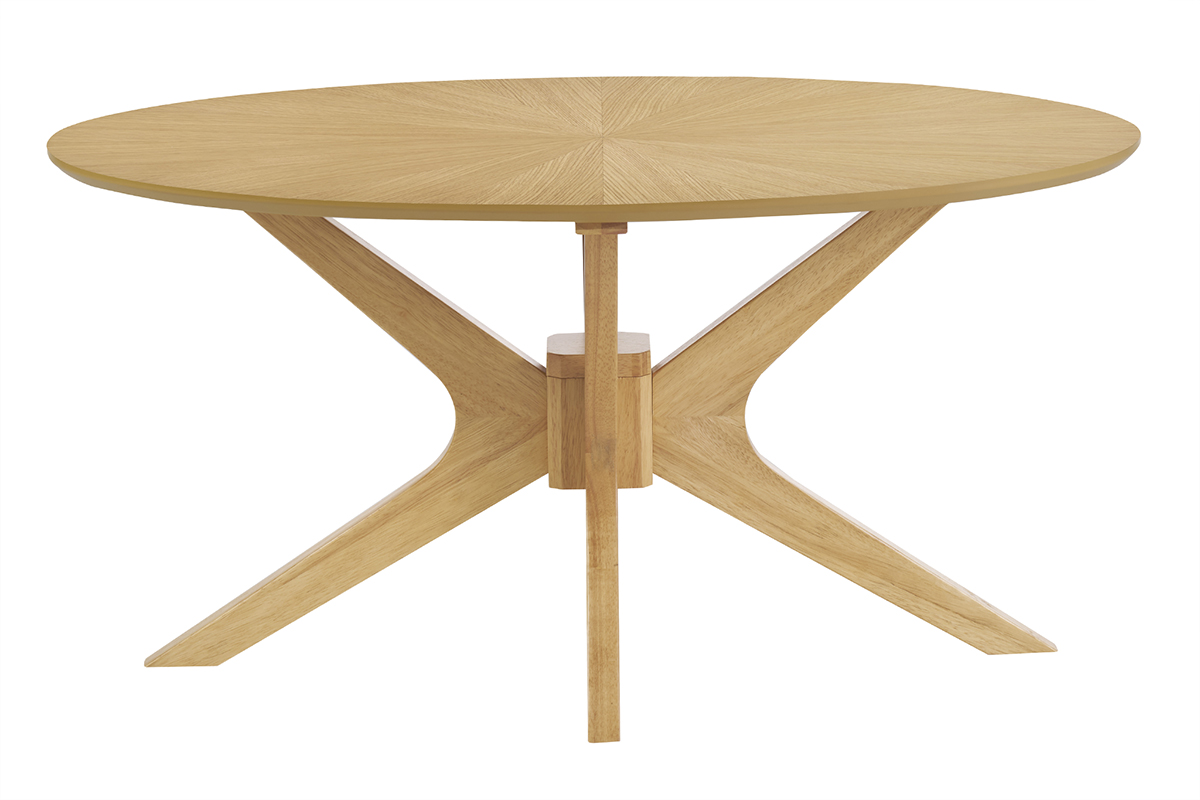 Table basse ovale bois clair chêne L90 cm DIELLI