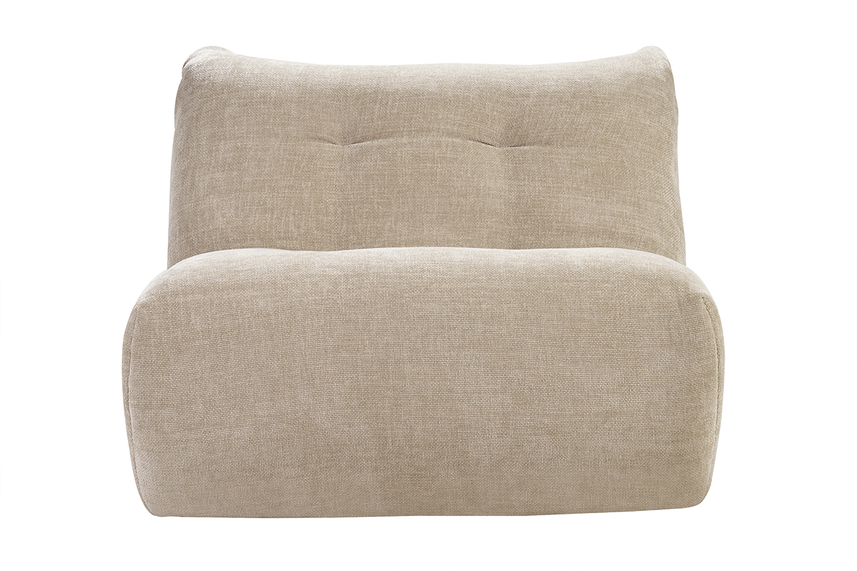 Fauteuil lounge en tissu effet velours texturé taupe BUMPY