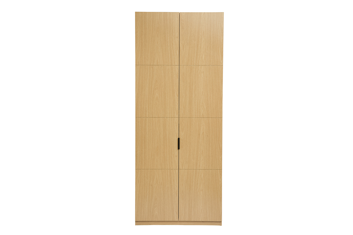 Armoire dressing avec 2 penderies finition bois chêne L90 cm GARENCE