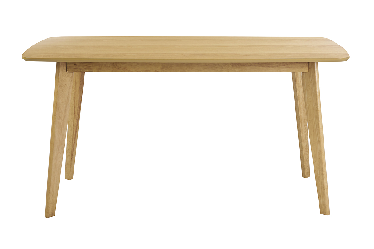 Table à manger rectangulaire scandinave bois clair chêne L150 cm LEENA