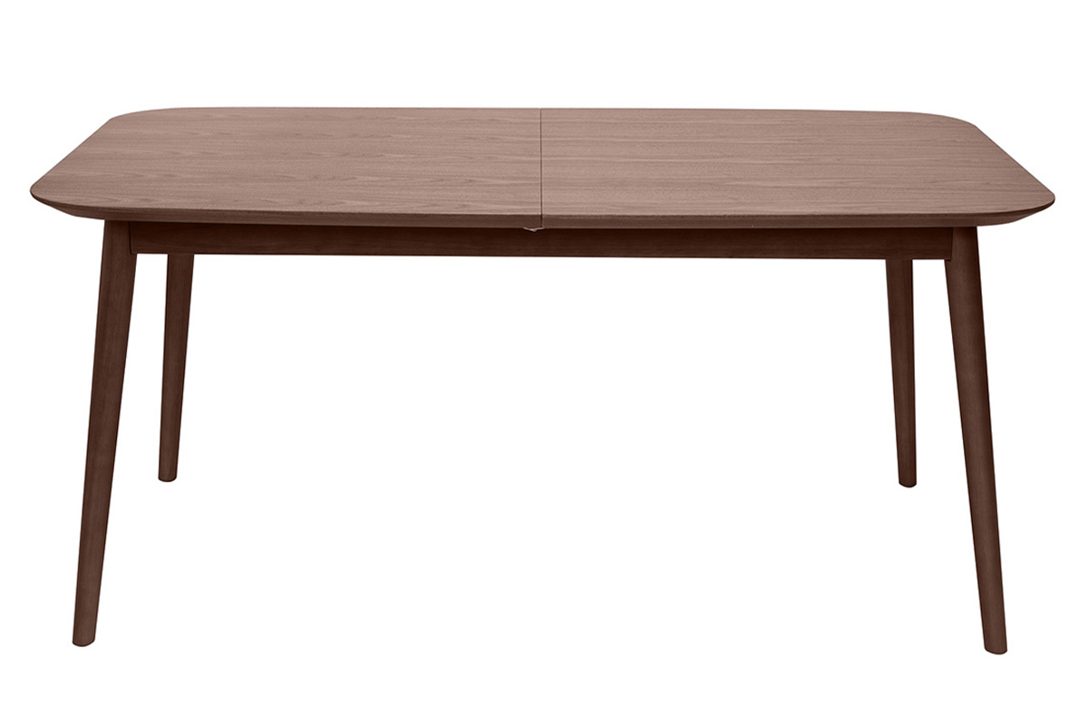 Table extensible rallonges intégrées rectangulaire en bois foncé noyer L160-210 cm ANK